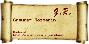 Grauner Rozmarin névjegykártya